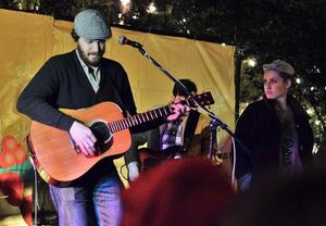 Primary view of object titled '[Sarah Jaffe performs with Midlake at 2011 Tree Lighting on the Square]'.
