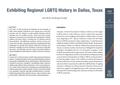 Thumbnail image of item number 1 in: 'Exhibiting Regional LGBTQ History in Dallas, Texas'.