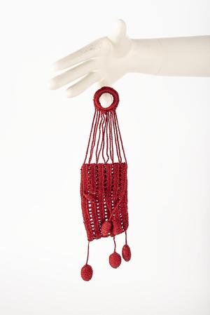 Primary view of object titled 'Crochet purse'.