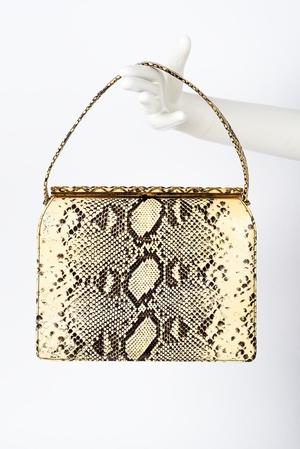 Primary view of object titled 'Snakeskin handbag'.