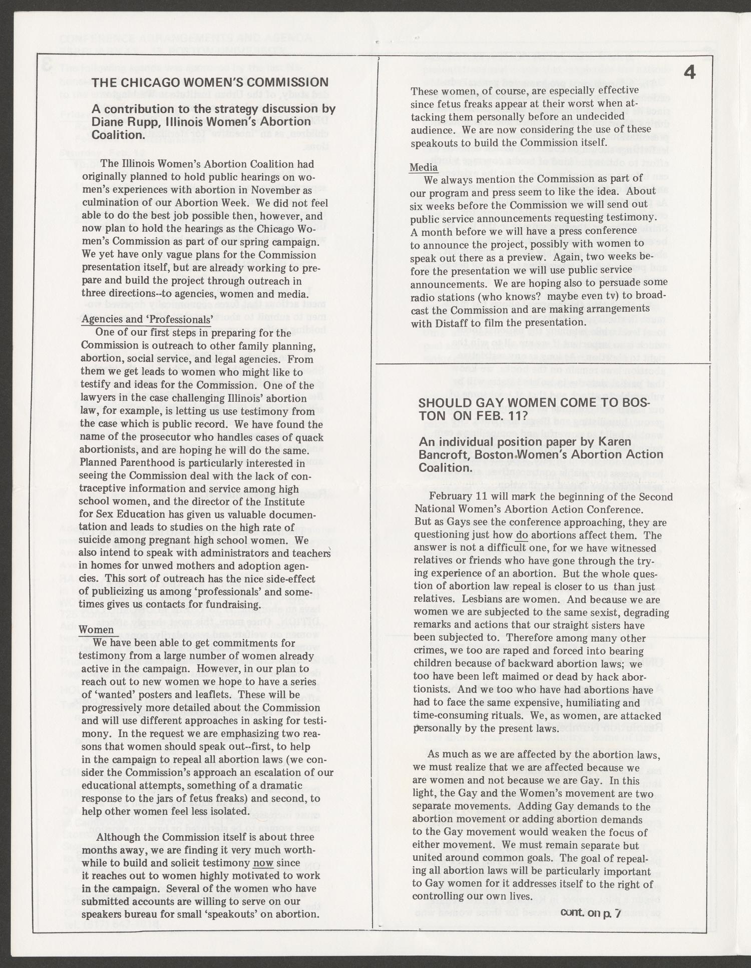 Woman's National Abortion Action Coalition (WONAAC) Newsletter, 1972-01-31
                                                
                                                    [Sequence #]: 4 of 8
                                                