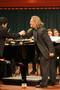 Photograph: [Kevin Park and Stephen Dubberly shake hands after "O wie ängstlich" …