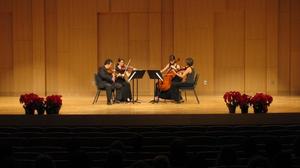 Primary view of object titled '[Bancroft Quartet performs String Quartet in B-flat major, Op. 18, No. 6, 1]'.