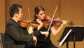 Thumbnail image of item number 1 in: '[Samuel Sei-Jin Park and Ekatarina Tarasova perform String Quartet in B-flat major, Op. 18, No. 6]'.