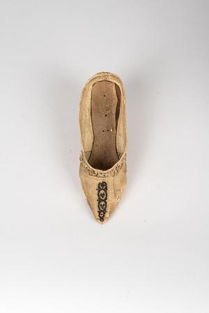 Primary view of object titled 'White shoe'.