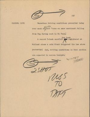 Primary view of object titled '[News Script: Driving]'.