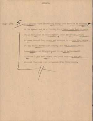 Primary view of object titled '[News Script: Ammonia]'.