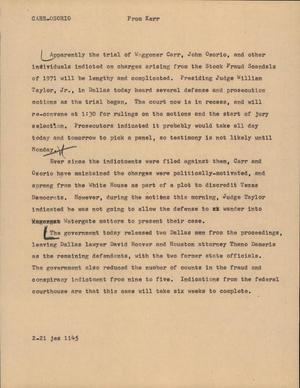 Primary view of object titled '[News Script: Carr Osorio]'.