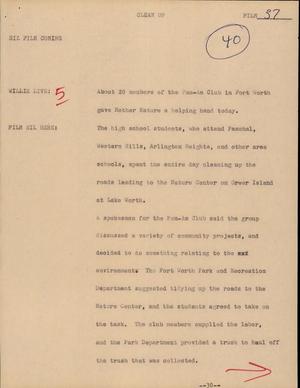 Primary view of object titled '[News Script: Clean Up]'.