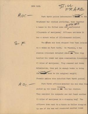 Primary view of object titled '[News Script: Drug haul]'.