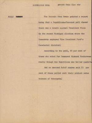 Primary view of object titled '[News Script: Republican poll]'.