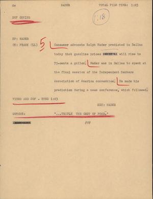 Primary view of object titled '[News Script: Nader]'.