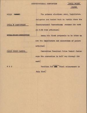 Primary view of object titled '[News Script: Constitutional Convention]'.