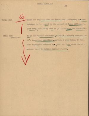 Primary view of object titled '[News Script: Zebra Samuelson]'.