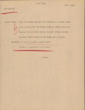 Primary view of object titled '[News Script: Vice Prez]'.