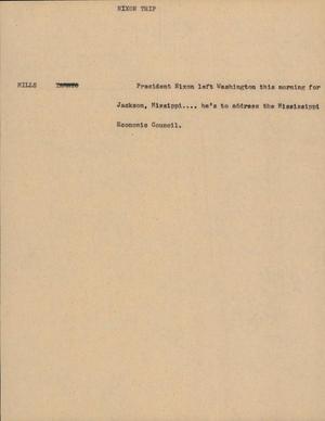 Primary view of object titled '[News Script: Nixon Trip]'.