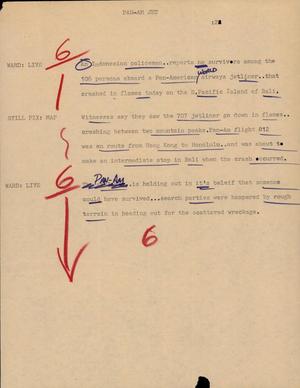Primary view of object titled '[News Script: Pan Am Jet]'.