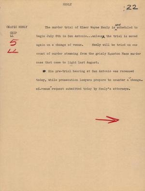Primary view of object titled '[News Script: Henly]'.