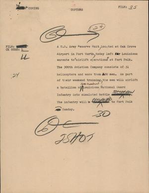 Primary view of object titled '[News Script: Copters]'.