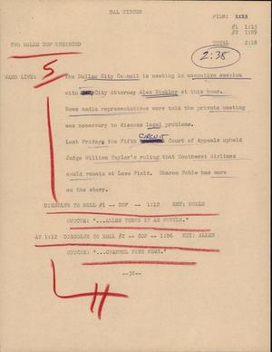 Primary view of object titled '[News Script: Dal citcon]'.