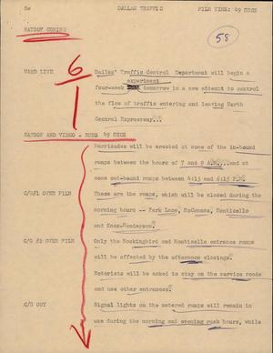 Primary view of object titled '[News Script: Dallas traffic]'.