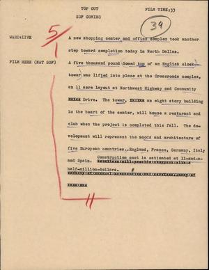 Primary view of object titled '[News Script: Top out]'.