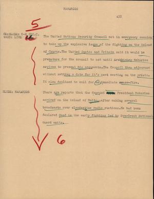 Primary view of object titled '[News Script: Makarios]'.