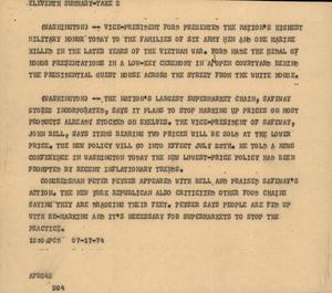 Primary view of object titled '[News Script: Eleventh summary take - 2]'.