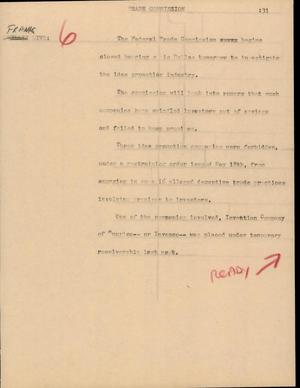 Primary view of object titled '[News Script: Trade commission]'.