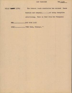 Primary view of object titled '[News Script: Pat Thompson]'.