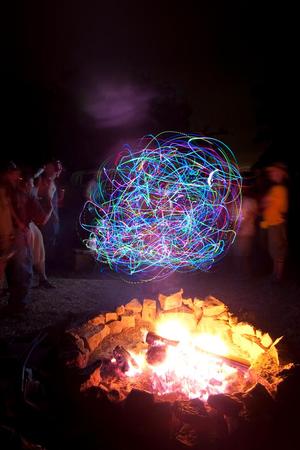 Primary view of object titled '[Radiant Trails: A Nighttime Celebration at Kerrville Folk Festival]'.