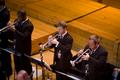 Photograph: [One O'Clock Lab Band trumpets perform at the 15th World Saxophone Co…