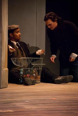 Primary view of object titled '[Martin Clark, Jr. and Bradley King perform in "Sweeney Todd," 1]'.