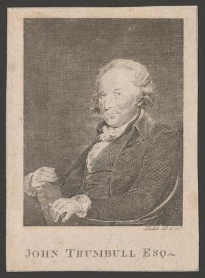 Primary view of object titled '[Portrait engraving of John Trumball]'.