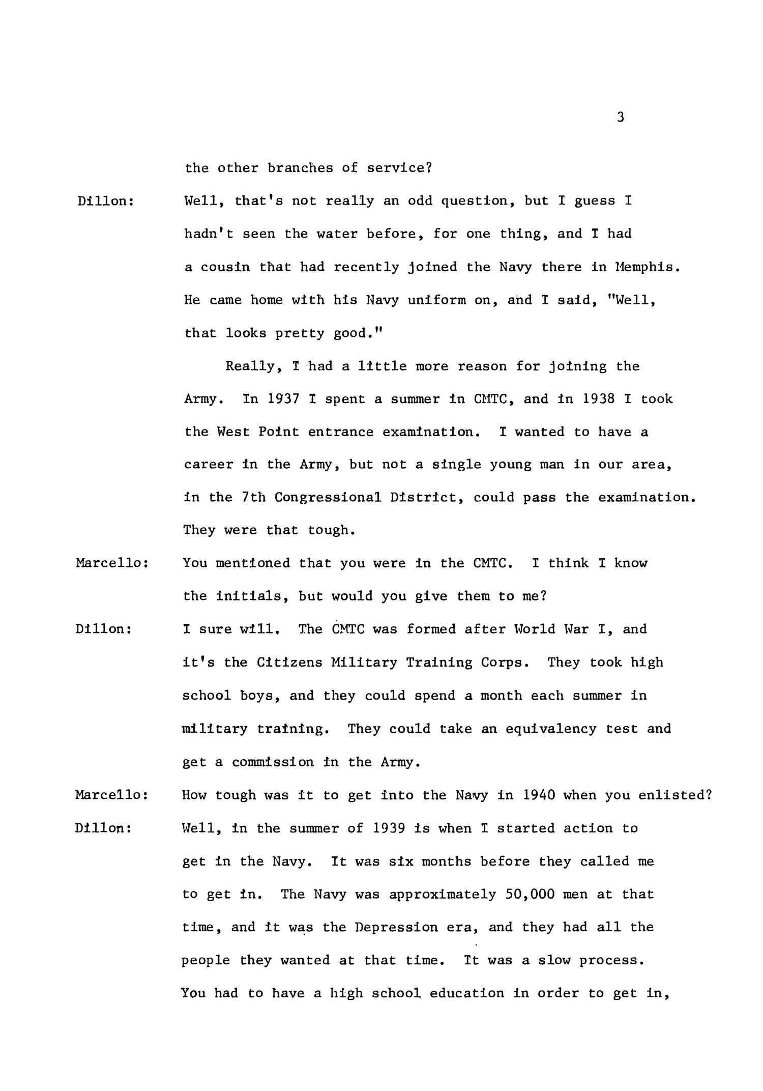 Oral History Interview with Joe C. Dillon, June 6, 1980
                                                
                                                    3
                                                