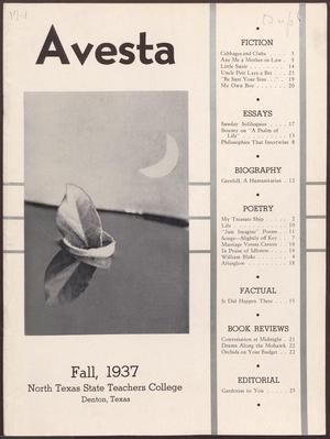 Primary view of object titled 'The Avesta, Volume 17, Number 1, Fall, 1937'.