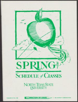 Primary view of object titled 'North Texas State University Schedule of Classes: Spring 1987'.