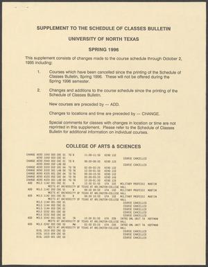 Primary view of object titled 'University of North Texas Schedule of Classes: Spring 1996'.