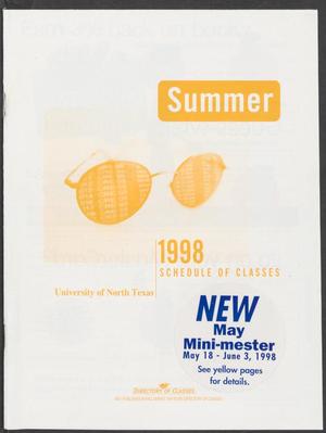 Primary view of object titled 'University of North Texas Schedule of Classes: Summer 1998'.