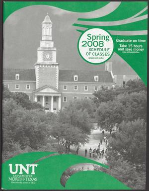 Primary view of object titled 'University of North Texas Schedule of Classes: Spring 2008'.