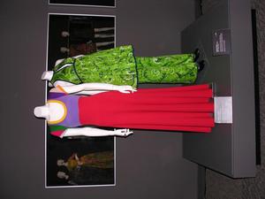Primary view of object titled '[Stephen Burrows' jersey dress and Geoffrey Beene's hostess ensemble]'.