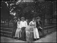 Photograph: [Students on North Corner of Campus, 1914]