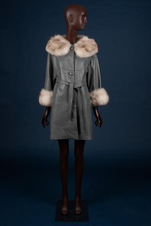 Primary view of object titled 'Leather coat with fur details'.