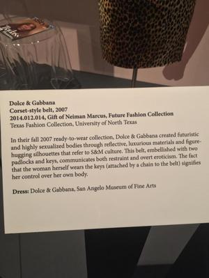 Primary view of object titled '[The label for a 2007 Dolce and Gabbana corset belt]'.