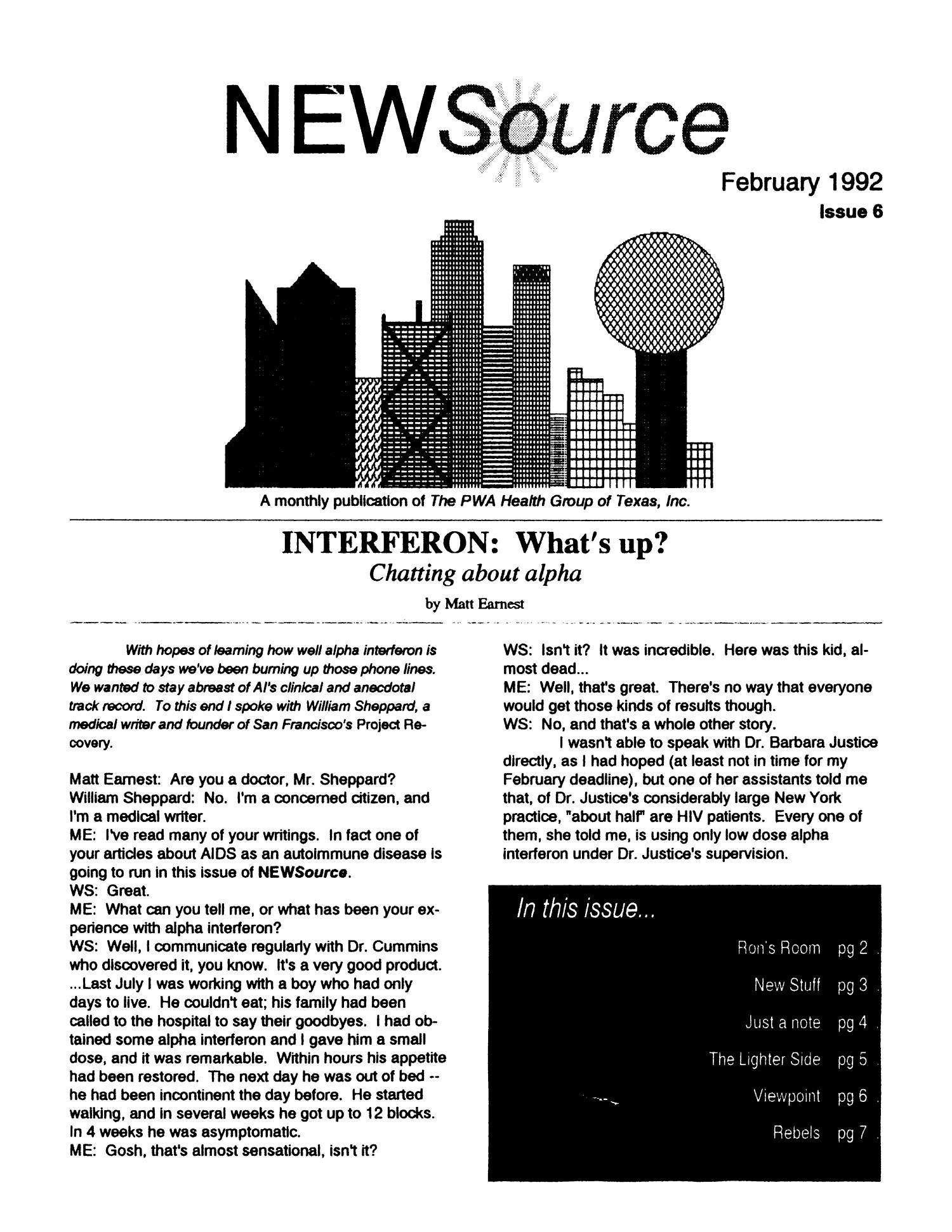 NEW Source, Issue 6, February 1992
                                                
                                                    1
                                                