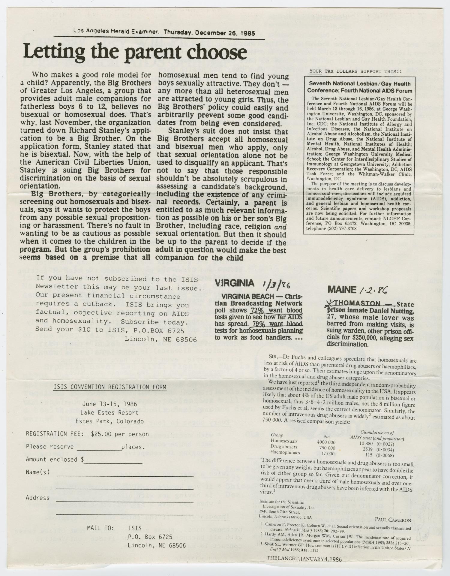 ISIS Newsletter, Volume 2, Number 1, January-February 1986
                                                
                                                    [Sequence #]: 4 of 4
                                                