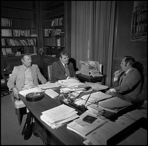 Primary view of object titled '[Don January, Martin Murphy and NTSU President C.C. Nolen]'.