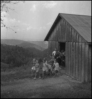 Primary view of object titled '[Students leaving school]'.