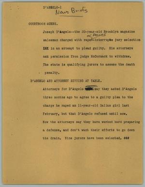 Primary view of object titled '[News Script: D'Angelo]'.
