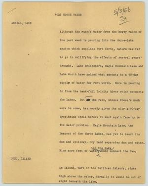 Primary view of object titled '[News Script: Fort Worth water]'.